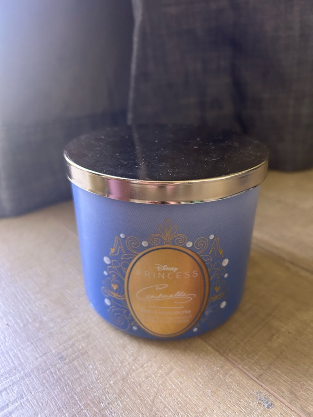 Disney Princess Cinderella Blue and Gold Scented Candle Jar